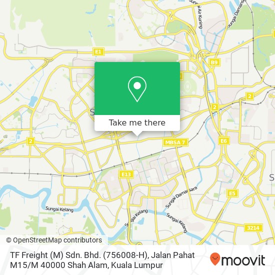 TF Freight (M) Sdn. Bhd. (756008-H), Jalan Pahat M15 / M 40000 Shah Alam map