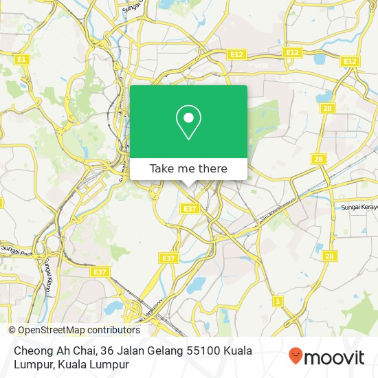 Peta Cheong Ah Chai, 36 Jalan Gelang 55100 Kuala Lumpur