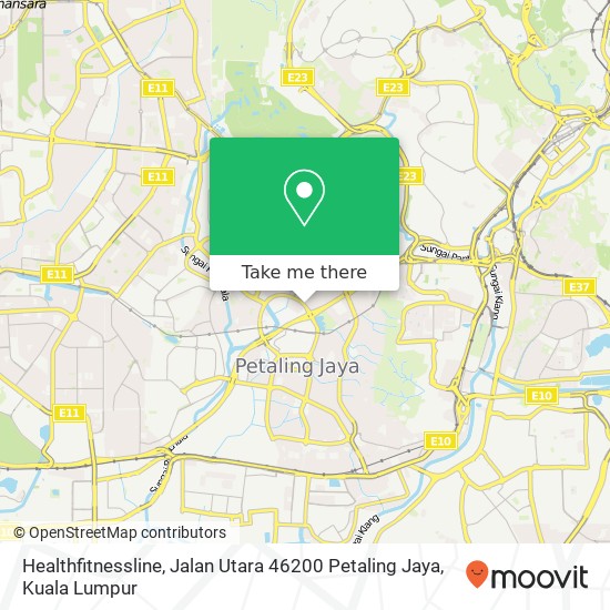 Peta Healthfitnessline, Jalan Utara 46200 Petaling Jaya