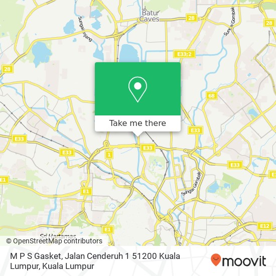 Peta M P S Gasket, Jalan Cenderuh 1 51200 Kuala Lumpur