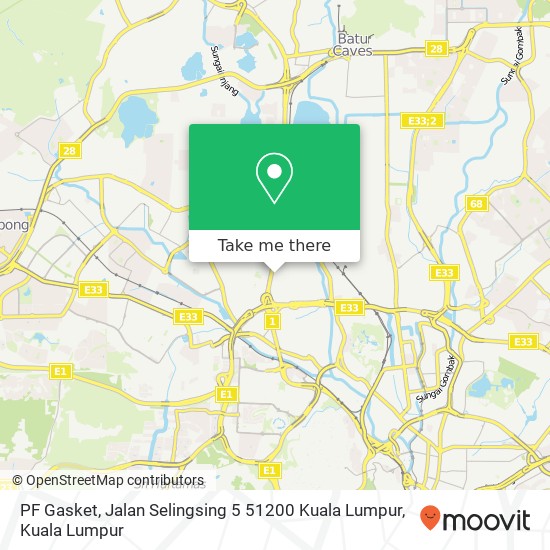 Peta PF Gasket, Jalan Selingsing 5 51200 Kuala Lumpur