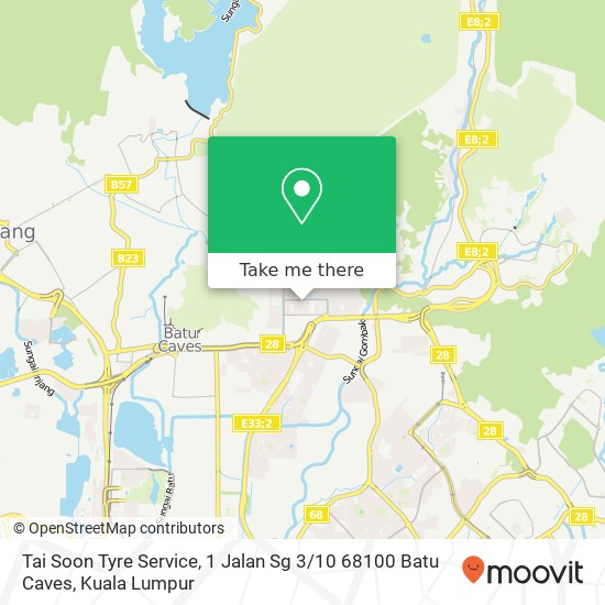 Peta Tai Soon Tyre Service, 1 Jalan Sg 3 / 10 68100 Batu Caves