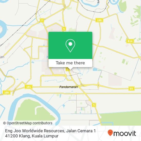 Peta Eng Joo Worldwide Resources, Jalan Cemara 1 41200 Klang