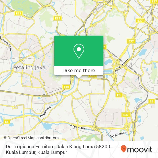 Peta De Tropicana Furniture, Jalan Klang Lama 58200 Kuala Lumpur