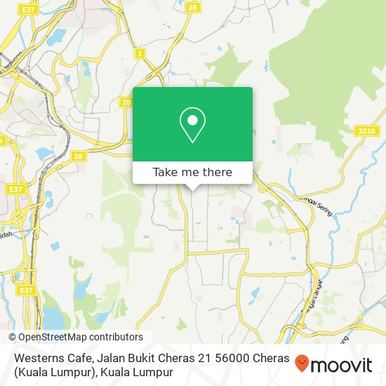 Peta Westerns Cafe, Jalan Bukit Cheras 21 56000 Cheras (Kuala Lumpur)