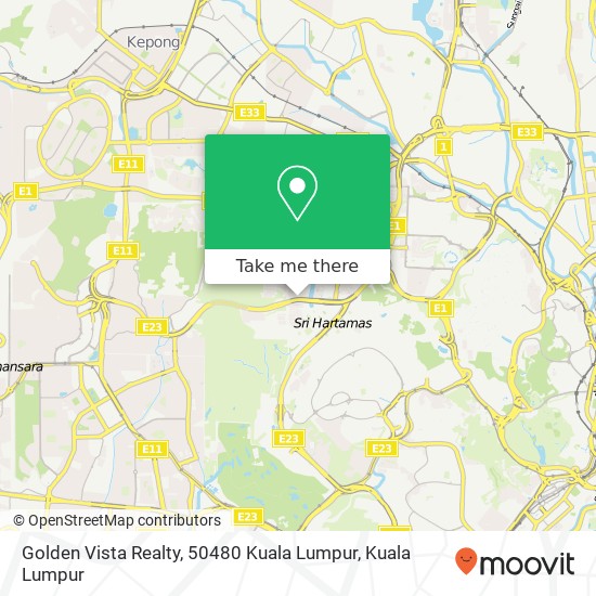 Peta Golden Vista Realty, 50480 Kuala Lumpur