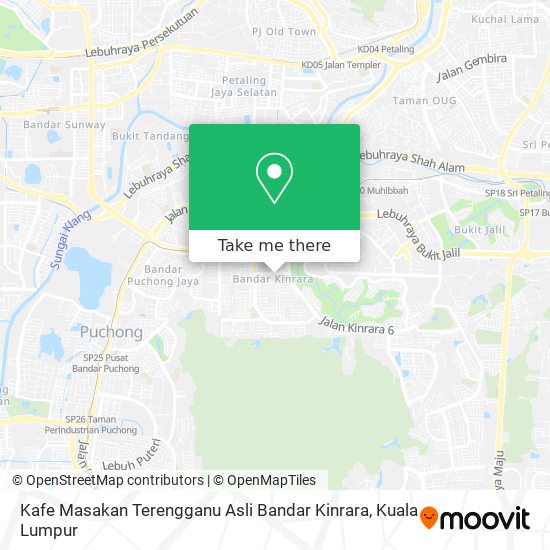 Kafe Masakan Terengganu Asli Bandar Kinrara map