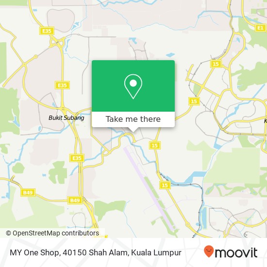 Peta MY One Shop, 40150 Shah Alam