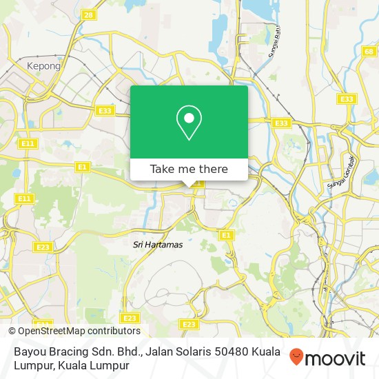 Bayou Bracing Sdn. Bhd., Jalan Solaris 50480 Kuala Lumpur map