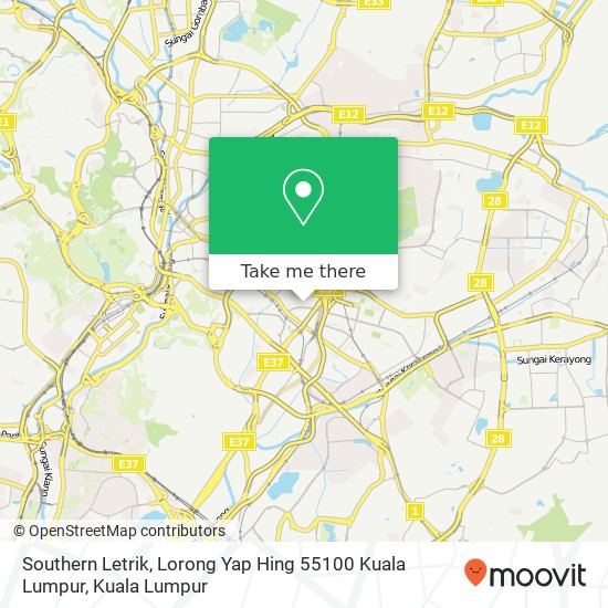 Peta Southern Letrik, Lorong Yap Hing 55100 Kuala Lumpur