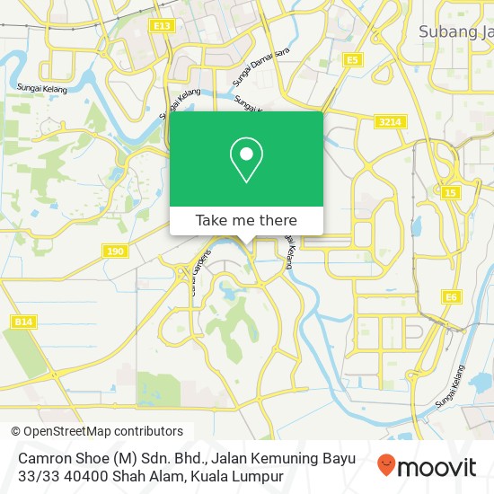 Camron Shoe (M) Sdn. Bhd., Jalan Kemuning Bayu 33 / 33 40400 Shah Alam map