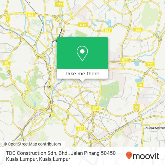 TDC Construction Sdn. Bhd., Jalan Pinang 50450 Kuala Lumpur map