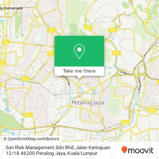 Peta San Risk Management Sdn Bhd, Jalan Kemajuan 12 / 18 46200 Petaling Jaya