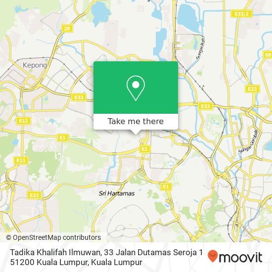 Tadika Khalifah Ilmuwan, 33 Jalan Dutamas Seroja 1 51200 Kuala Lumpur map