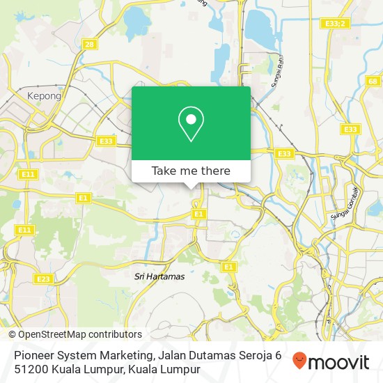 Pioneer System Marketing, Jalan Dutamas Seroja 6 51200 Kuala Lumpur map