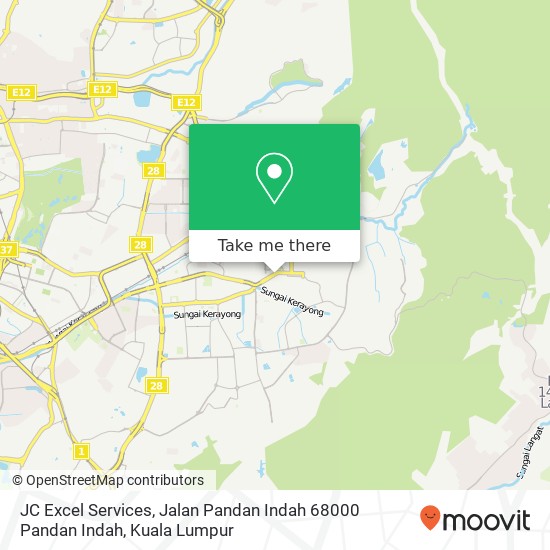 Peta JC Excel Services, Jalan Pandan Indah 68000 Pandan Indah