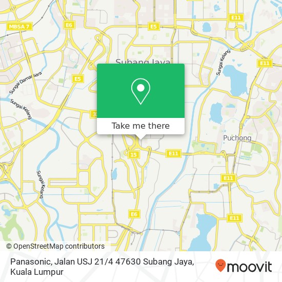 Peta Panasonic, Jalan USJ 21 / 4 47630 Subang Jaya