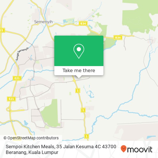 Peta Sempoi Kitchen Meals, 35 Jalan Kesuma 4C 43700 Beranang