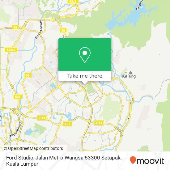 Peta Ford Studio, Jalan Metro Wangsa 53300 Setapak