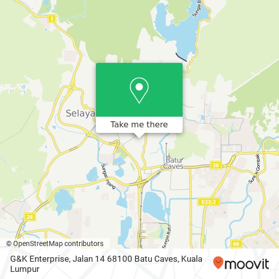 Peta G&K Enterprise, Jalan 14 68100 Batu Caves