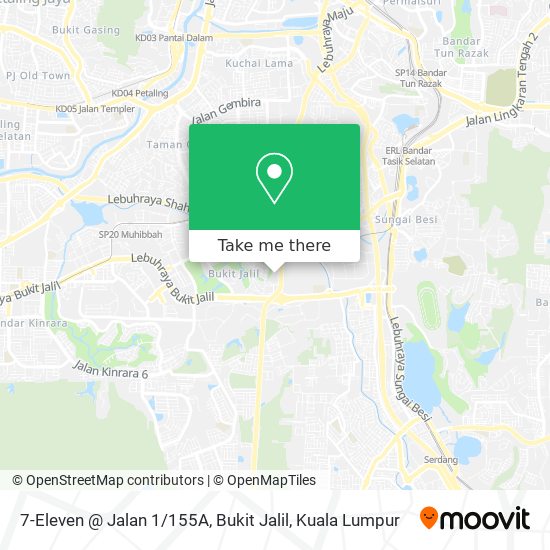 7-Eleven @ Jalan 1 / 155A, Bukit Jalil map