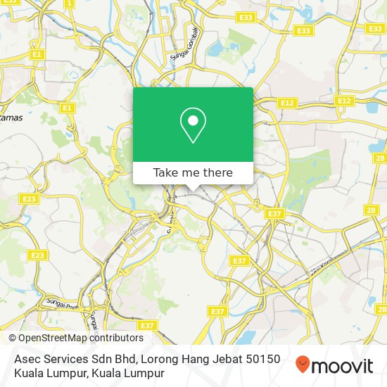 Asec Services Sdn Bhd, Lorong Hang Jebat 50150 Kuala Lumpur map