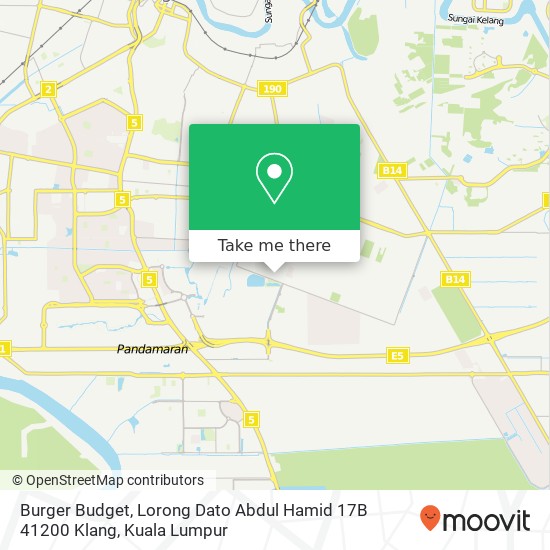 Peta Burger Budget, Lorong Dato Abdul Hamid 17B 41200 Klang