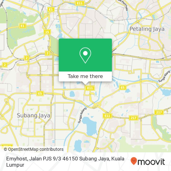 Peta Emyhost, Jalan PJS 9 / 3 46150 Subang Jaya