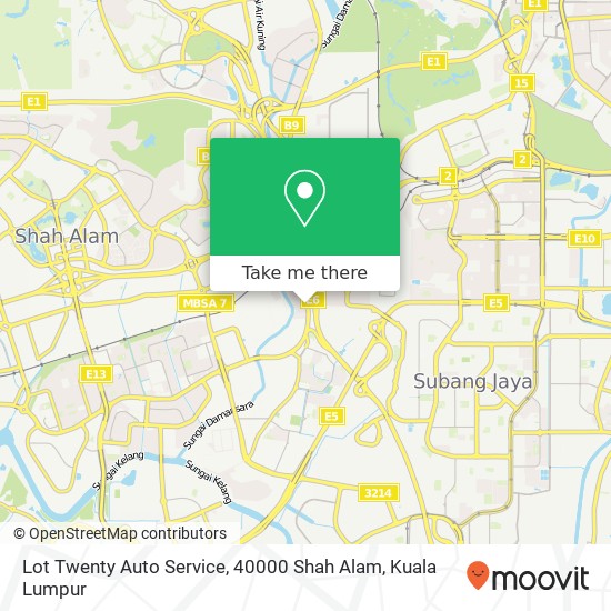 Peta Lot Twenty Auto Service, 40000 Shah Alam