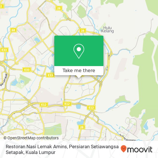 Restoran Nasi Lemak Amins, Persiaran Setiawangsa Setapak map