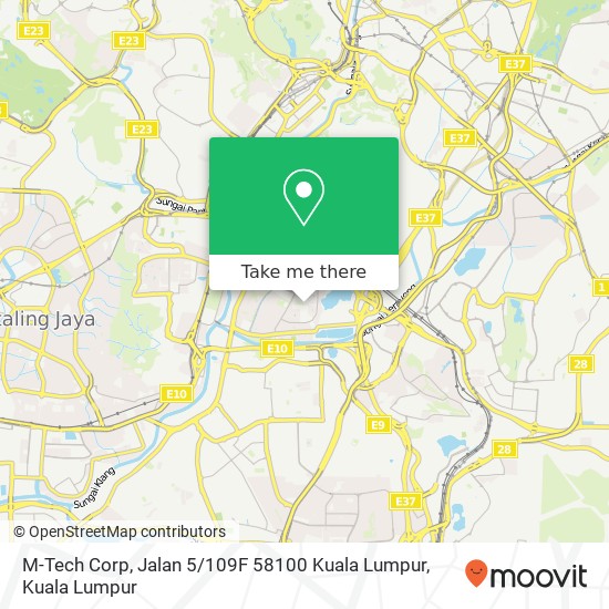 Peta M-Tech Corp, Jalan 5 / 109F 58100 Kuala Lumpur