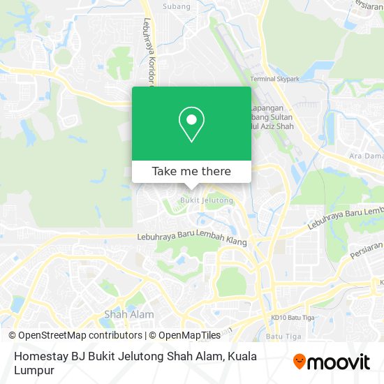 Peta Homestay BJ Bukit Jelutong Shah Alam