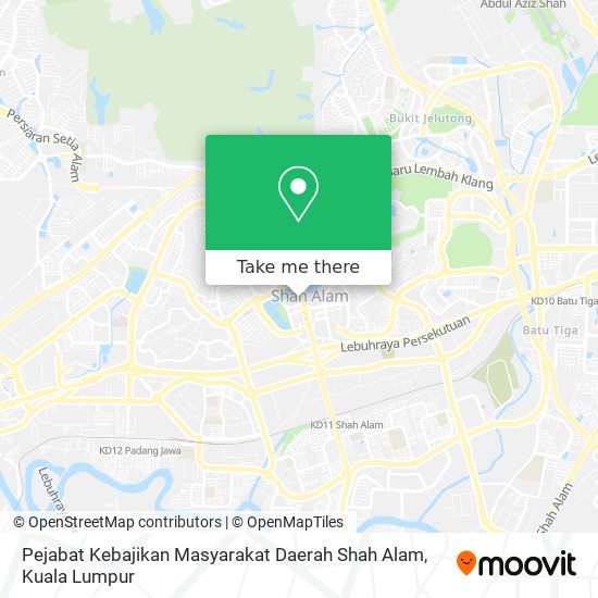 Peta Pejabat Kebajikan Masyarakat Daerah Shah Alam