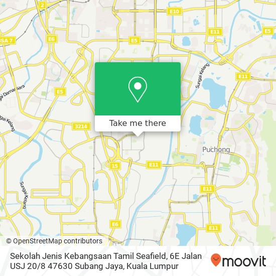 Sekolah Jenis Kebangsaan Tamil Seafield, 6E Jalan USJ 20 / 8 47630 Subang Jaya map