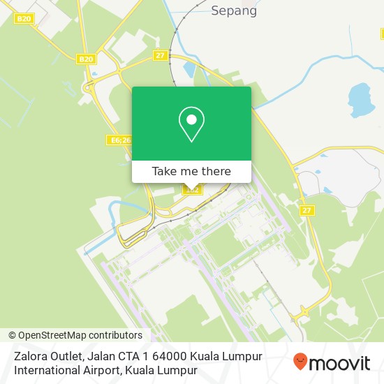 Zalora Outlet, Jalan CTA 1 64000 Kuala Lumpur International Airport map