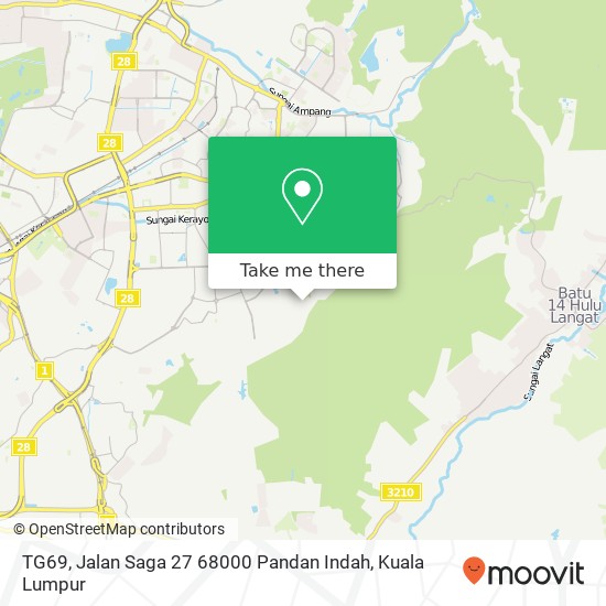 Peta TG69, Jalan Saga 27 68000 Pandan Indah
