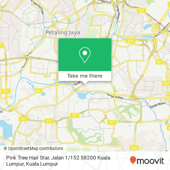 Peta Pink Tree Hair Star, Jalan 1 / 152 58200 Kuala Lumpur