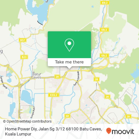 Peta Home Power Diy, Jalan Sg 3 / 12 68100 Batu Caves
