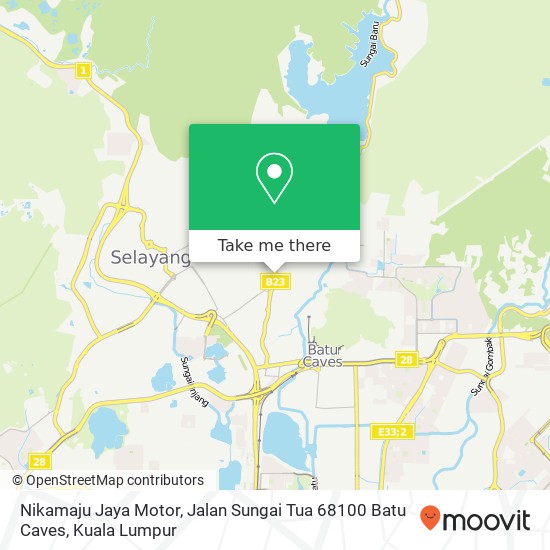 Peta Nikamaju Jaya Motor, Jalan Sungai Tua 68100 Batu Caves