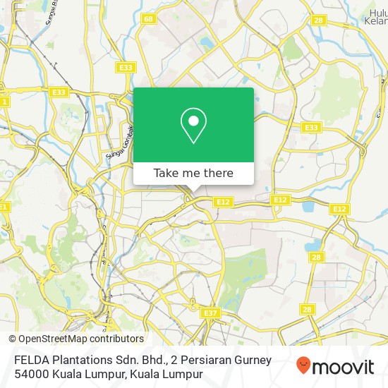 Peta FELDA Plantations Sdn. Bhd., 2 Persiaran Gurney 54000 Kuala Lumpur
