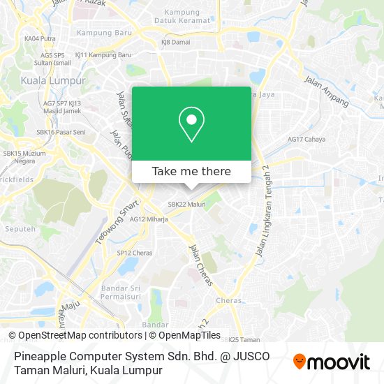 Peta Pineapple Computer System Sdn. Bhd. @ JUSCO Taman Maluri
