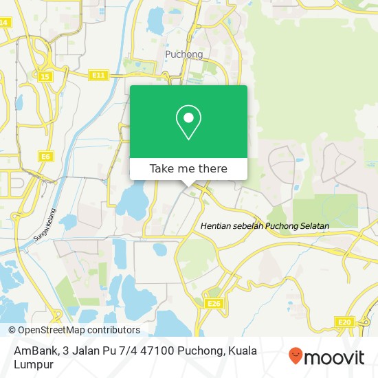 Peta AmBank, 3 Jalan Pu 7 / 4 47100 Puchong