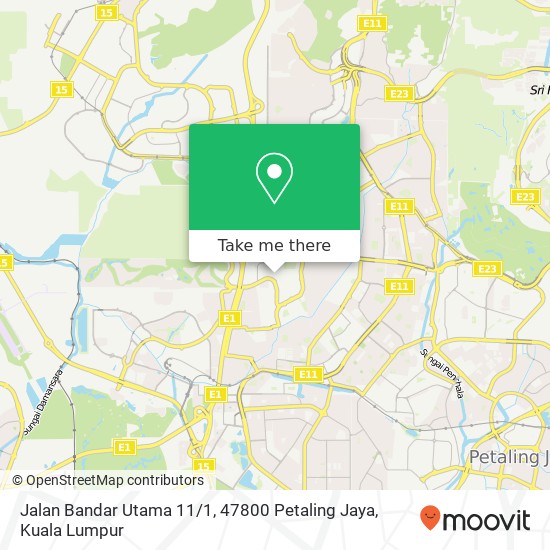 Peta Jalan Bandar Utama 11 / 1, 47800 Petaling Jaya