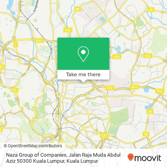 Peta Naza Group of Companies, Jalan Raja Muda Abdul Aziz 50300 Kuala Lumpur