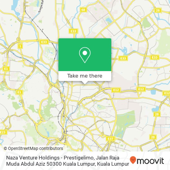 Peta Naza Venture Holdings - Prestigelimo, Jalan Raja Muda Abdul Aziz 50300 Kuala Lumpur