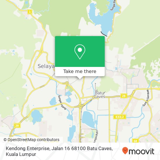 Peta Kendong Enterprise, Jalan 16 68100 Batu Caves