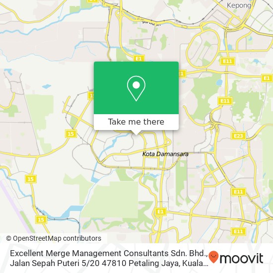 Excellent Merge Management Consultants Sdn. Bhd., Jalan Sepah Puteri 5 / 20 47810 Petaling Jaya map