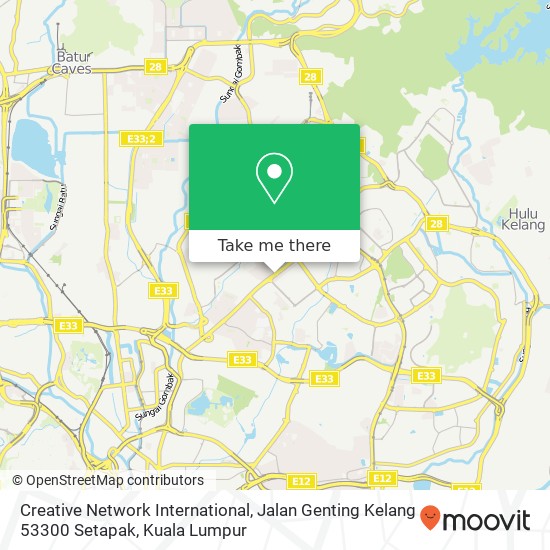 Peta Creative Network International, Jalan Genting Kelang 53300 Setapak