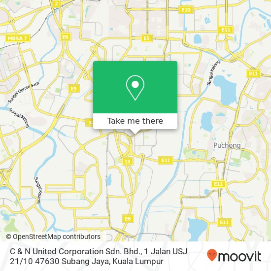 C & N United Corporation Sdn. Bhd., 1 Jalan USJ 21 / 10 47630 Subang Jaya map