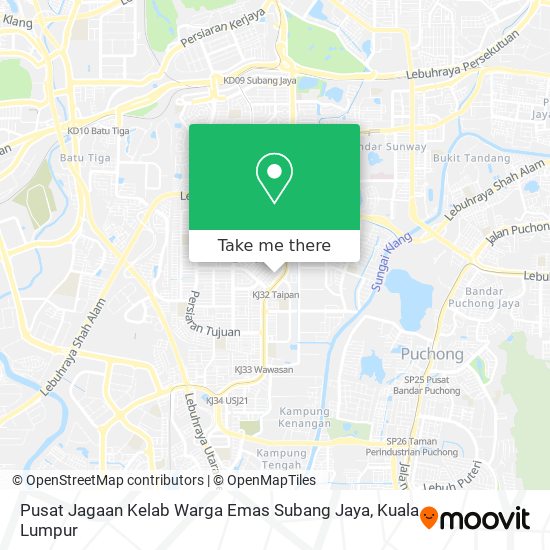 Pusat Jagaan Kelab Warga Emas Subang Jaya map